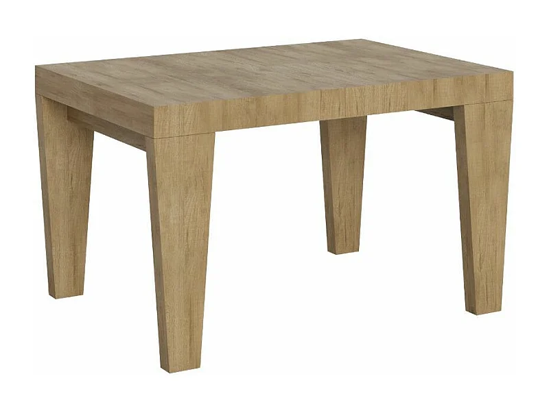 Table à manger extensible bois pieds en V Kristo-Couleur Naturel-4 pieds-2 rallonges épaisses-130 à 234cm