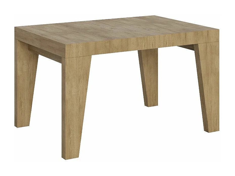 Table à manger extensible bois Naxo-Couleur Naturel-4 pieds-2 rallonges fines-140 à 244cm