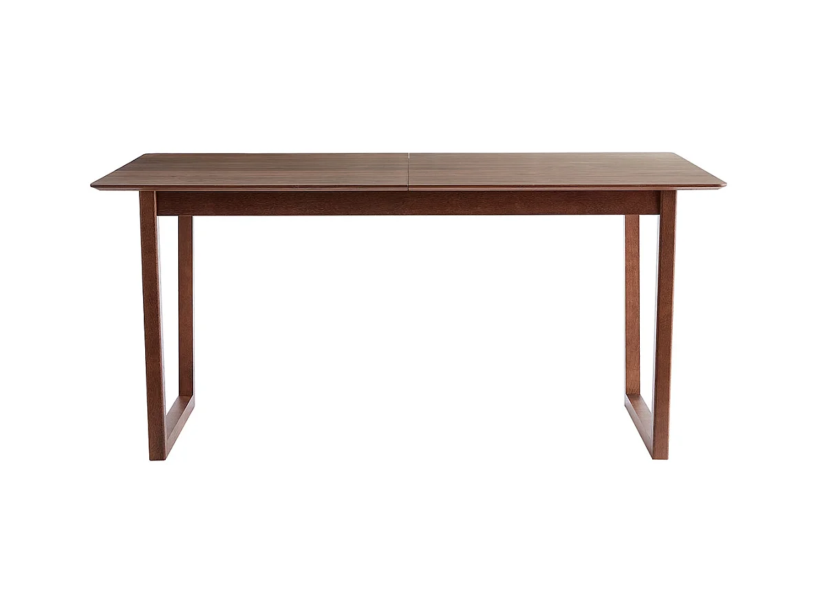 Table extensible rallonges intégrées rectangulaire en bois foncé noyer L160-240 cm LAHO