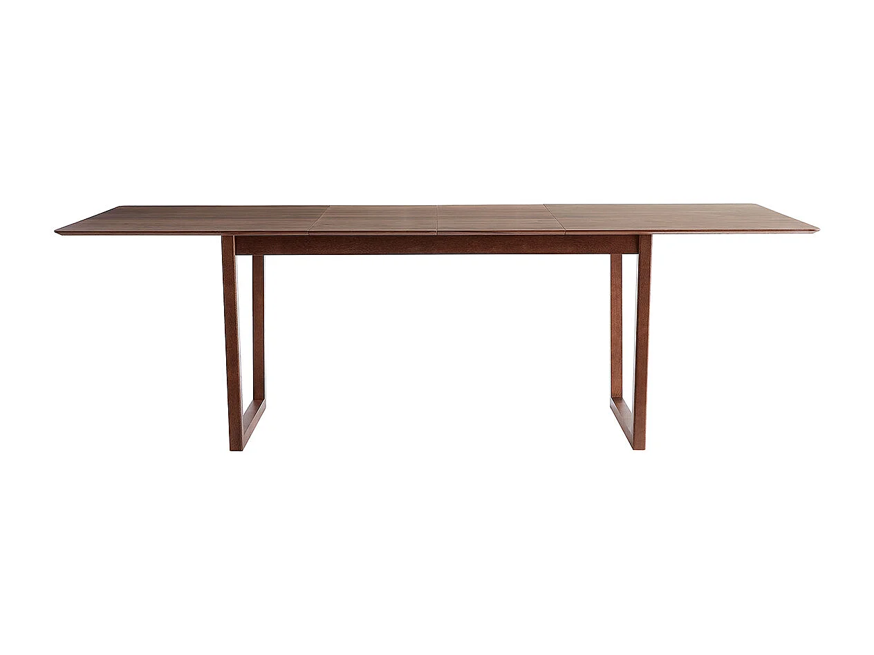Table extensible rallonges intégrées rectangulaire en bois foncé noyer L160-240 cm LAHO
