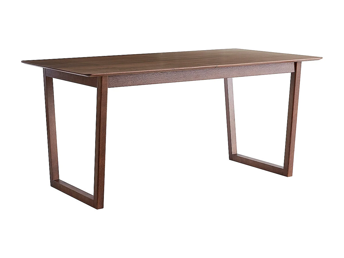Table extensible rallonges intégrées rectangulaire en bois foncé noyer L160-240 cm LAHO
