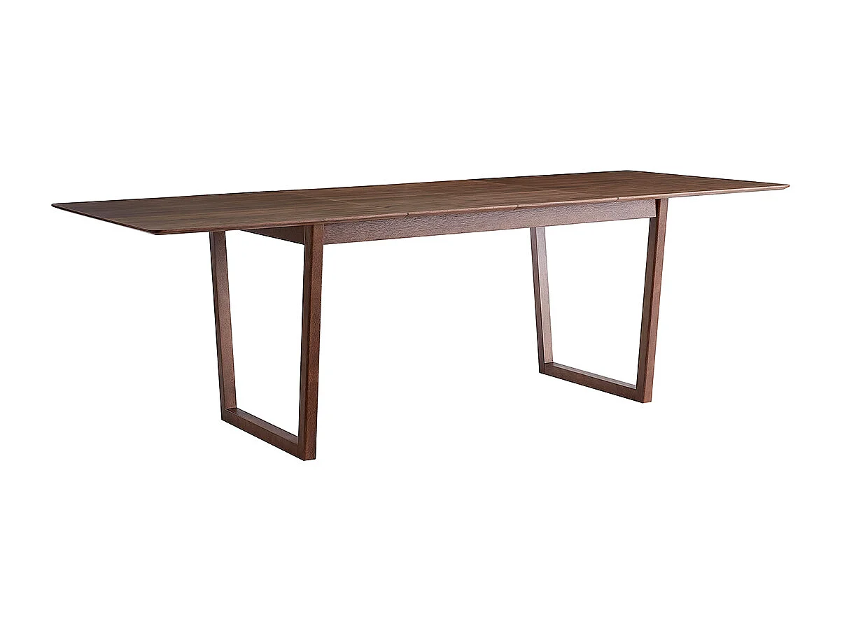 Table extensible rallonges intégrées rectangulaire en bois foncé noyer L160-240 cm LAHO