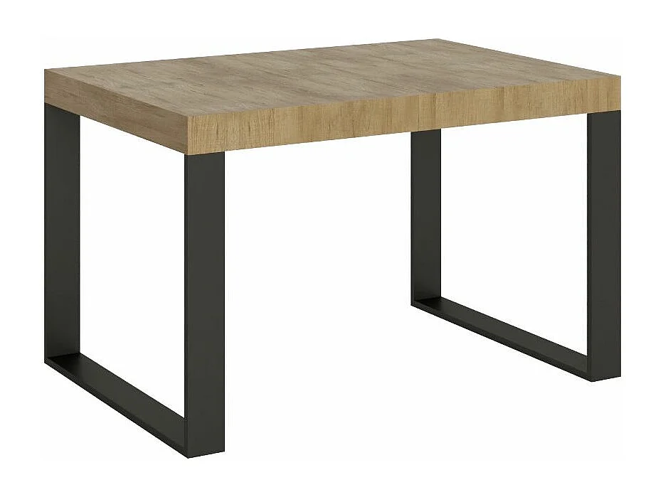 Table à manger extensible Tiroz-Couleur Naturel-Sur roulettes-2 rallonges fines-140 à 244cm
