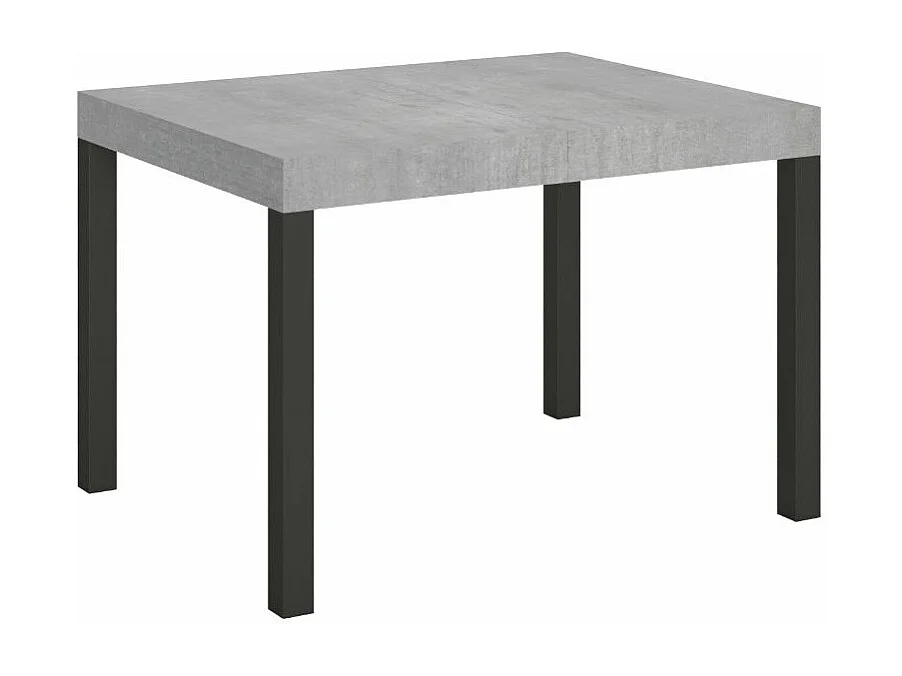 Karry uitschuifbare eettafel-Kleur Cementgrijs-Steun 4 voet-Uitschuifbare breedte
