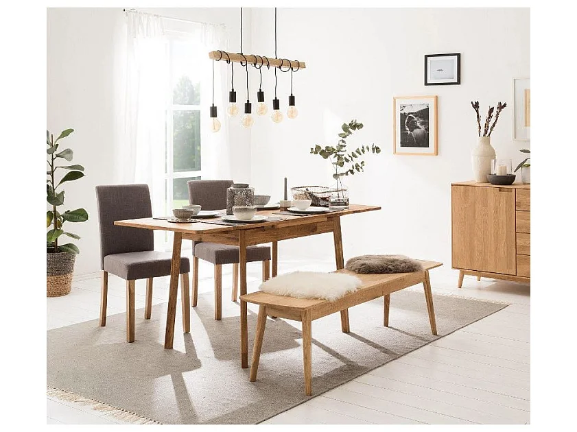 Petite table extensible en bois de chêne massif Miniko 110 à 170cm