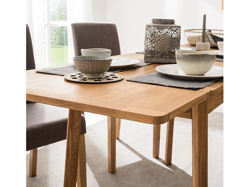 Petite table extensible en bois de chêne massif Miniko 110 à 170cm