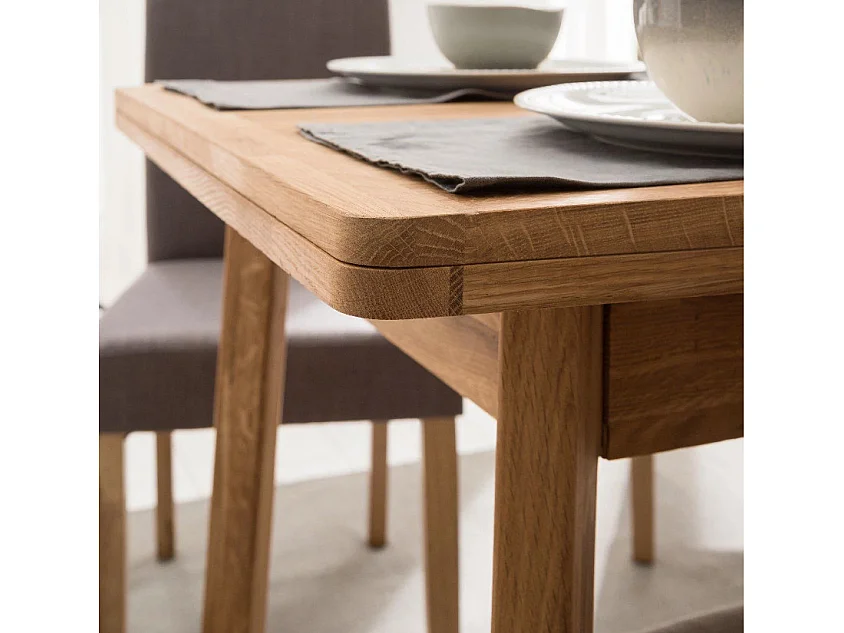 Petite table extensible en bois de chêne massif Miniko 110 à 170cm