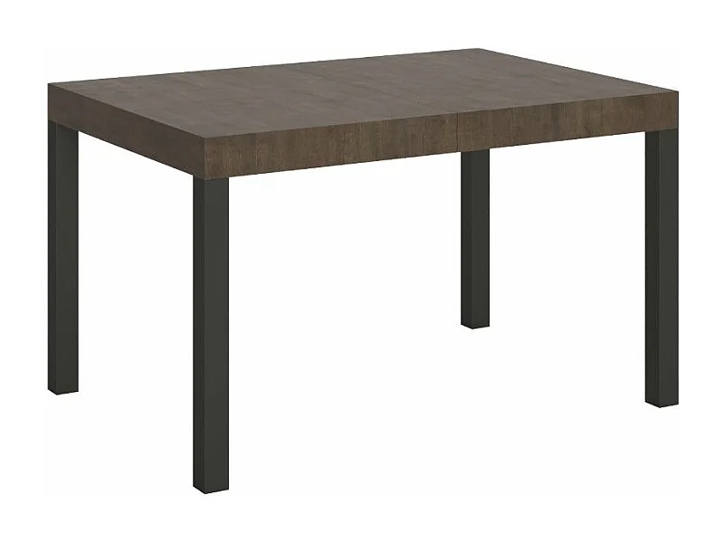 Table à manger extensible Karry-Couleur Marron-Sur roulettes-140 à 224cm