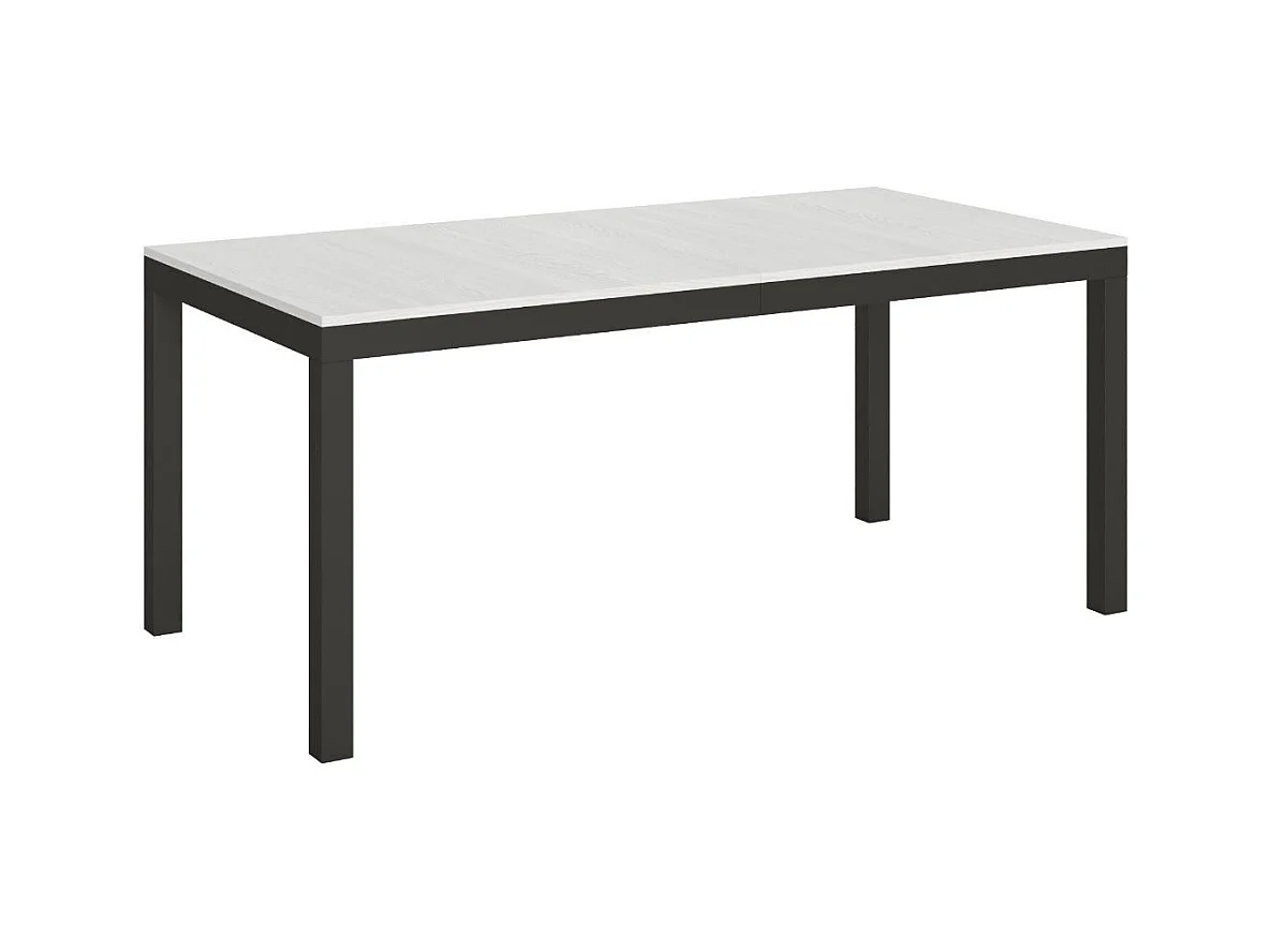 Table à manger extensible Karry evolution-Couleur Blanc-4 pieds-180 à 440cm