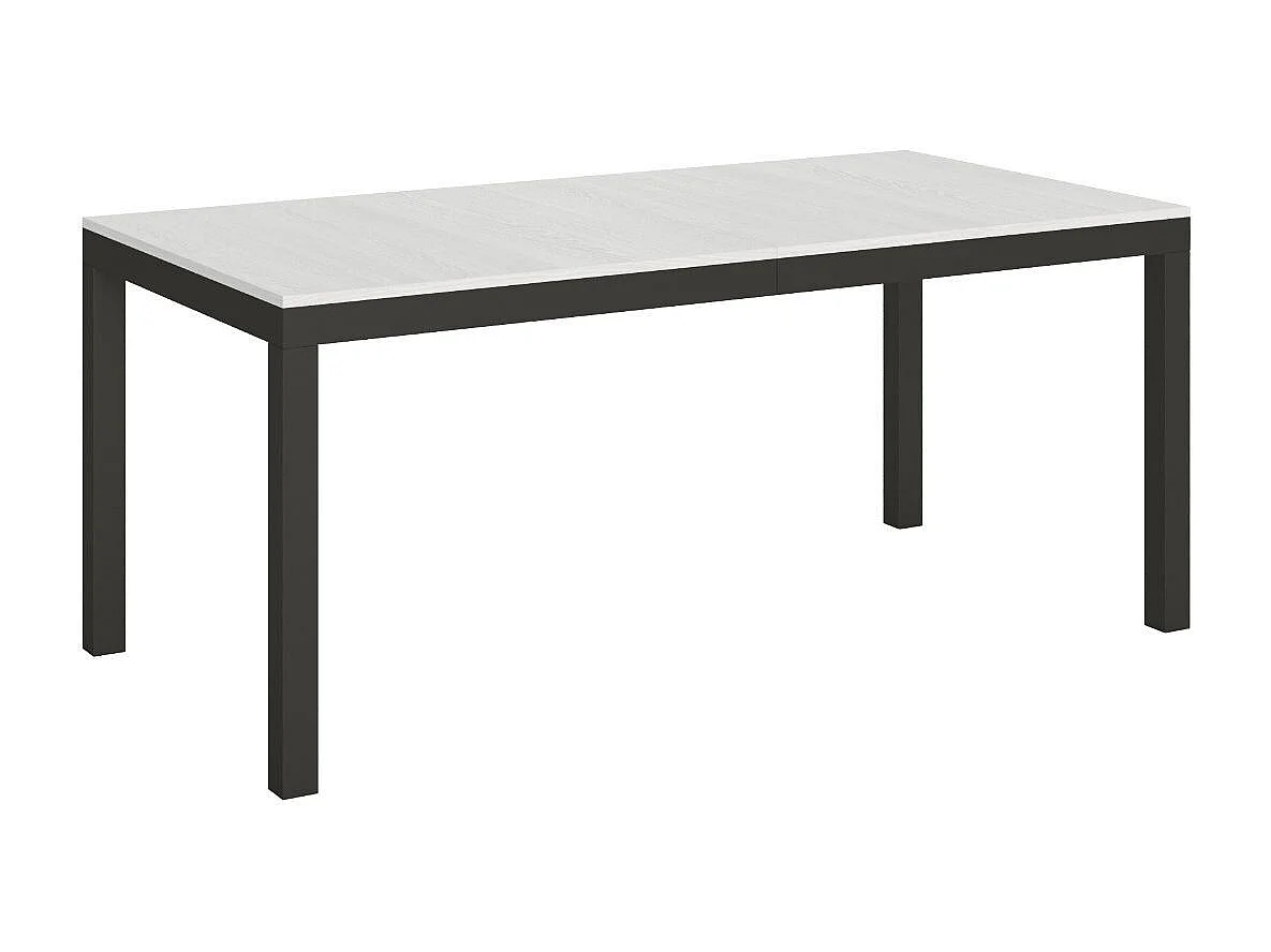Table à manger extensible Karry evolution-Couleur Blanc-4 pieds-180 à 440cm