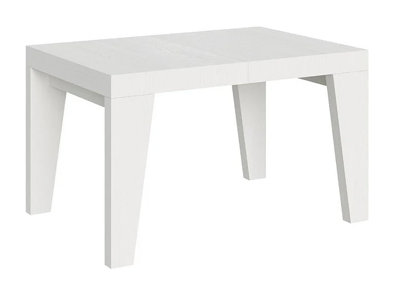 Mesa de comedor extensible de madera Naxo.-Color Blanco-Soporte 4 pies-Alargaderas -Ancho extensible