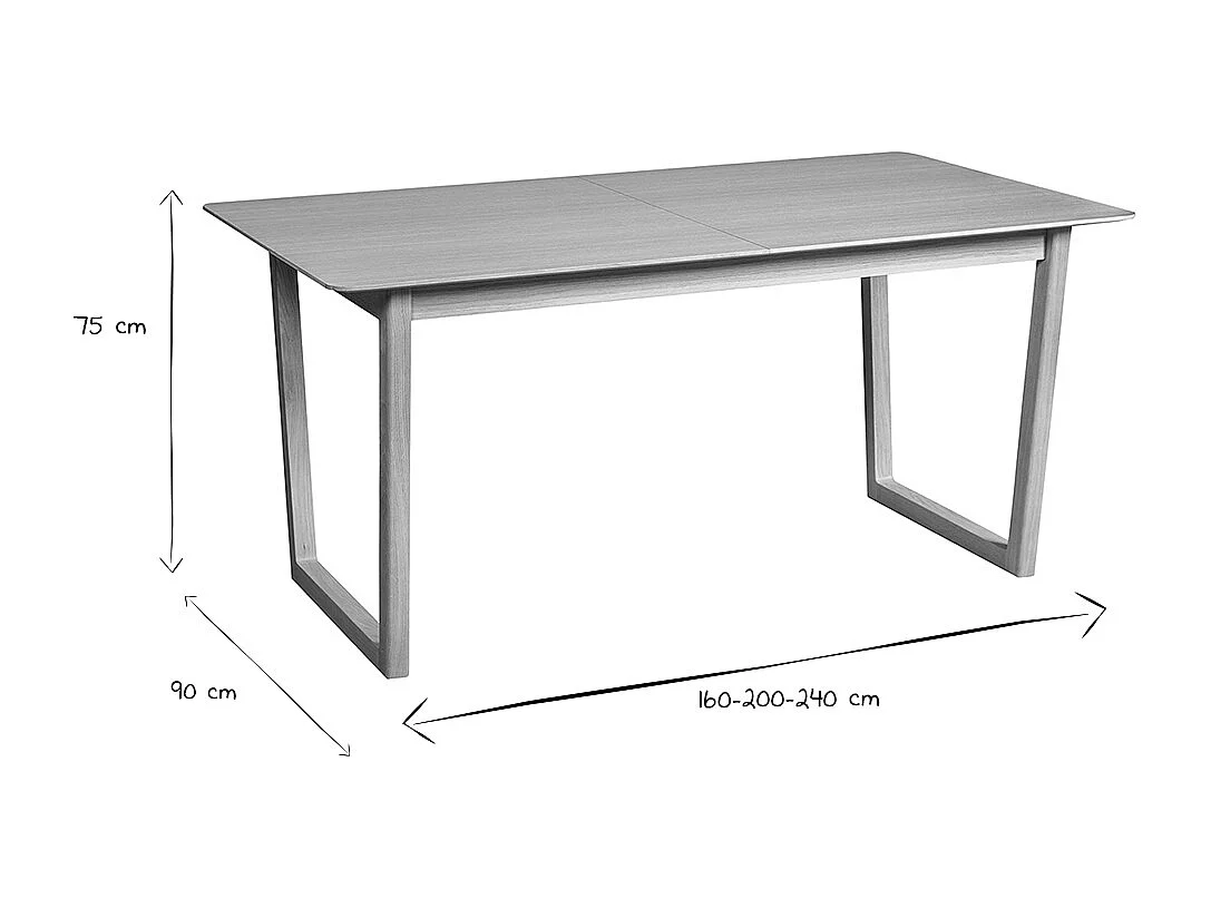 Esstisch ausziehbar Eichenfurnier L160-240 cm LAHO