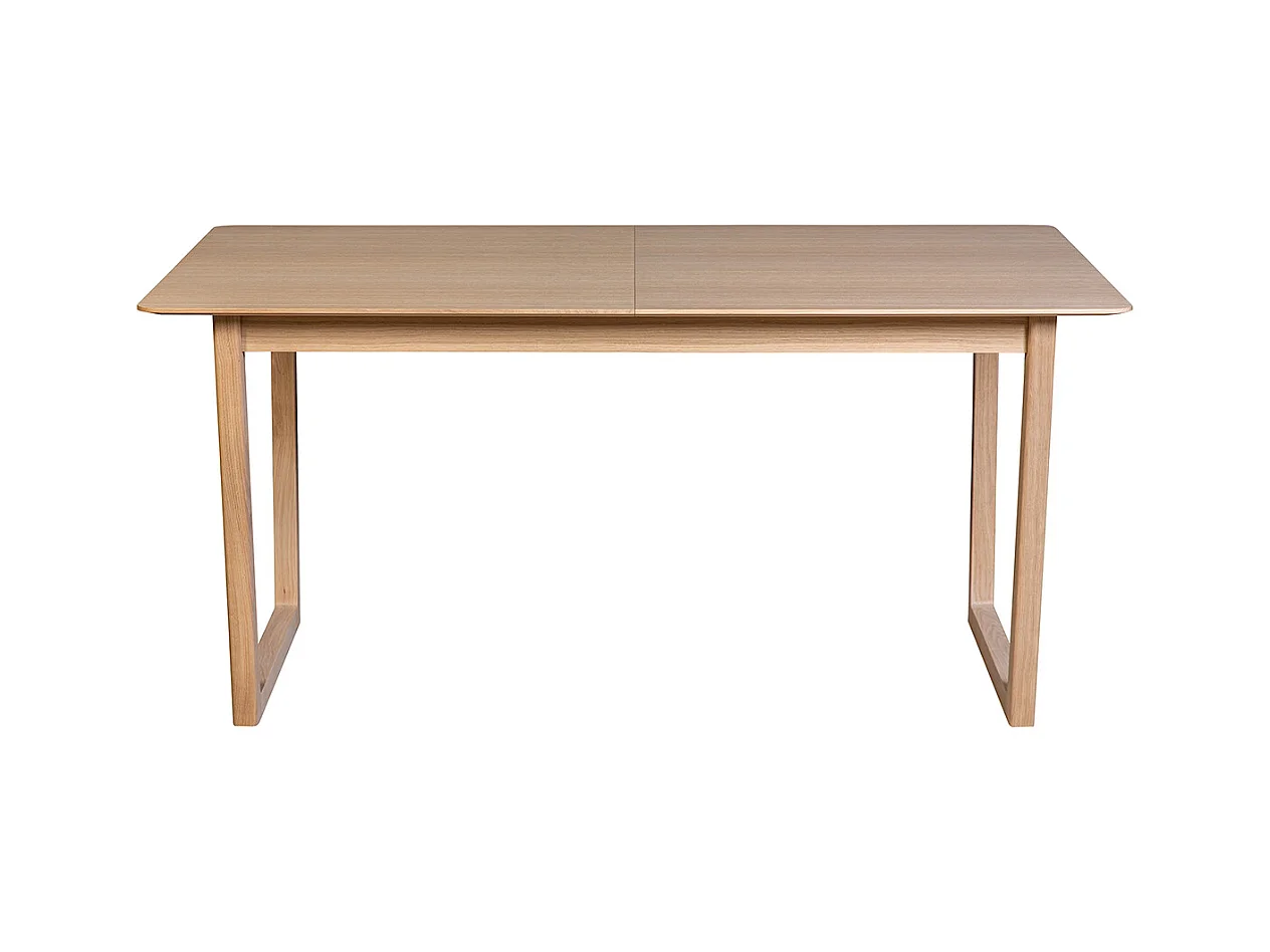 Table extensible rallonges intégrées rectangulaire bois clair chêne L160-240 cm LAHO