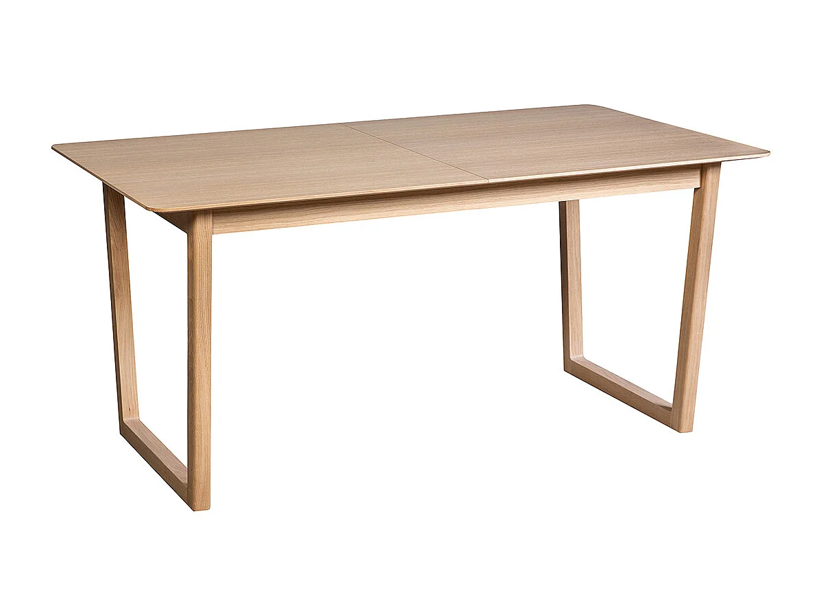 Table extensible rallonges intégrées rectangulaire bois clair chêne L160-240 cm LAHO