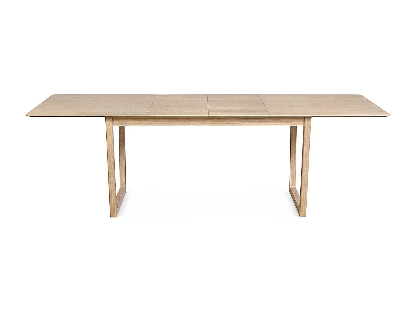 Table extensible rallonges intégrées rectangulaire bois clair chêne L160-240 cm LAHO