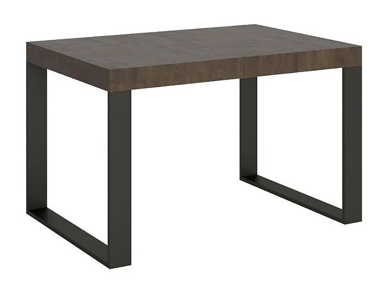 Table à manger extensible Tiroz-Couleur Marron-4 pieds-5 rallonges fines-130 à 390cm