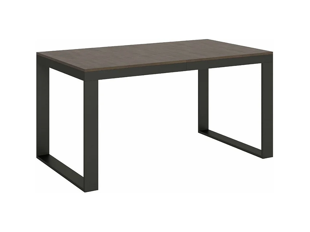 Tiroz uitschuifbare eettafel-Kleur Bruin-Steun 4 voet-Verlengsnoeren -Uitschuifbare breedte