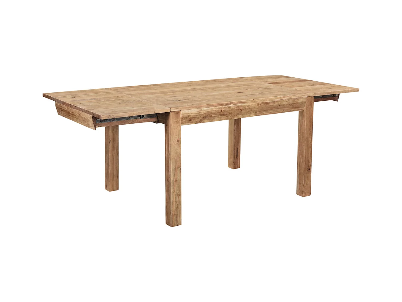 Tavolo da pranzo allungabile in massello di acacia e metallo nero L120-210 cm BALTO