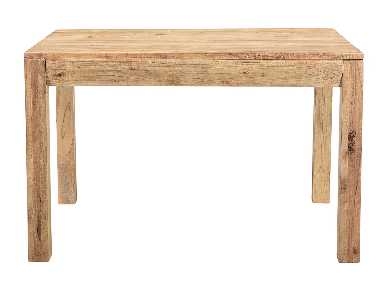 Ausziehbarer Esstisch aus massivem Akazienholz und schwarzem Metall L120-210 cm BALTO