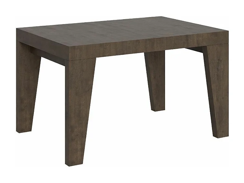 Table à manger extensible bois Naxo-Couleur Marron-4 pieds-2 rallonges fines-130 à 234cm