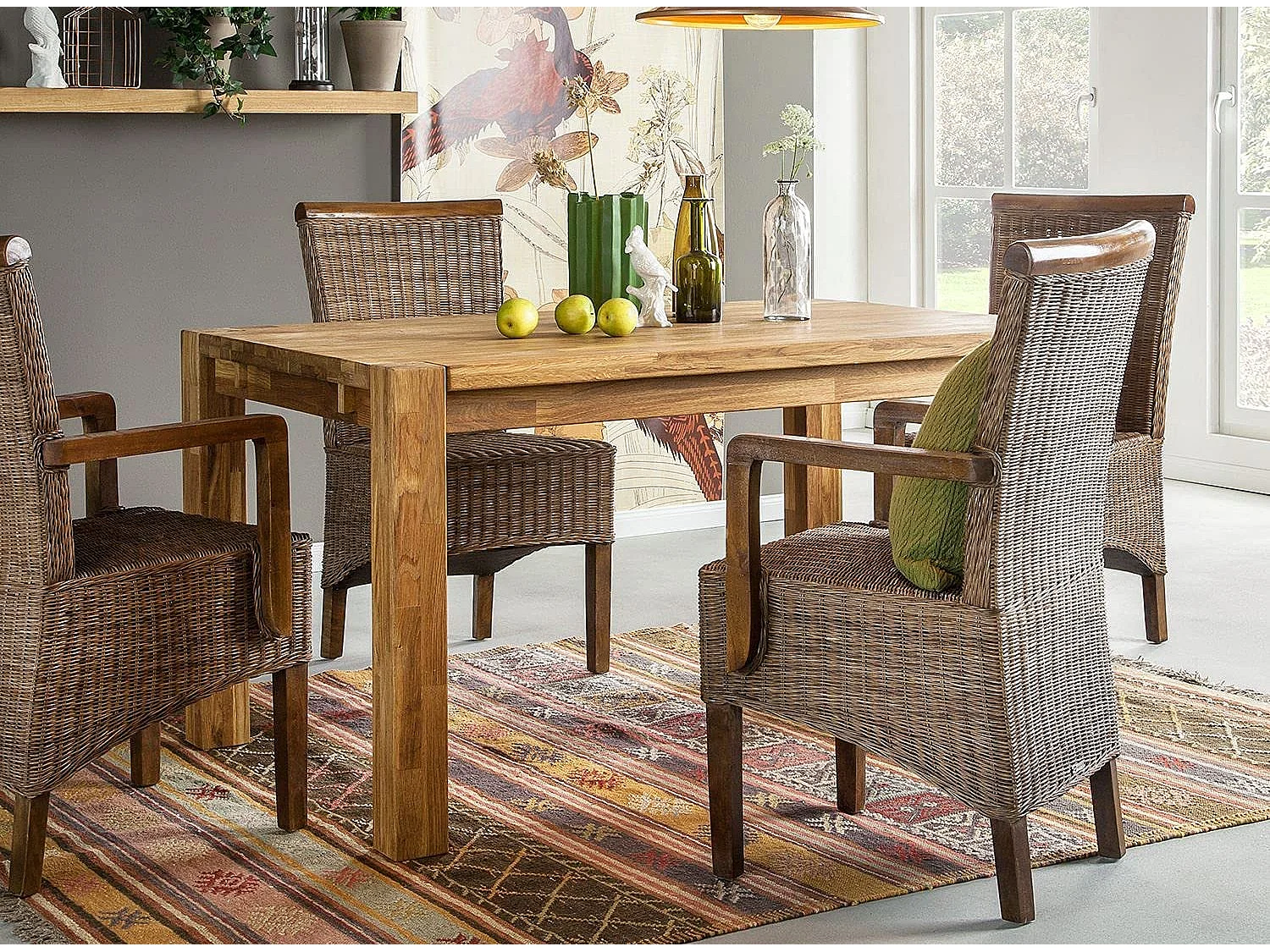 Table extensible en bois de chêne massif Ritza 180 à 230cm