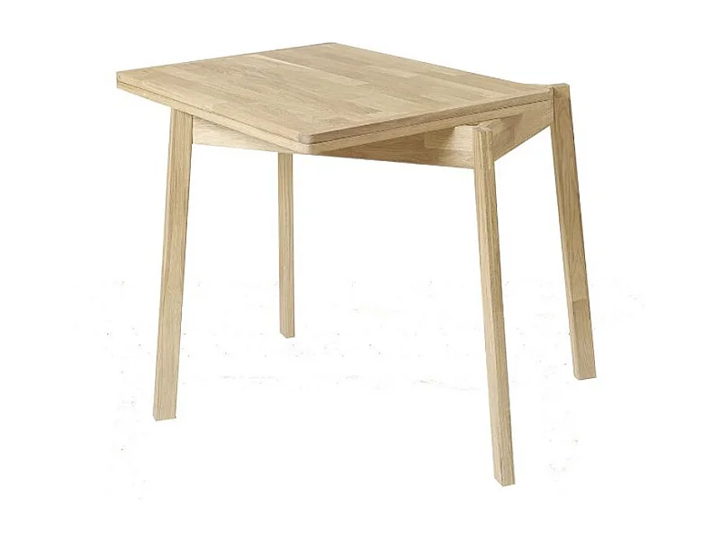 Petite table extensible en bois de chêne massif blanchi Larry 90-130cm