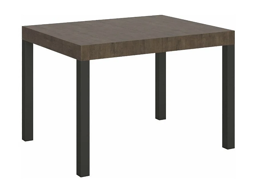 Table à manger extensible Karry-Couleur Marron-Sur roulettes-120 à 204cm