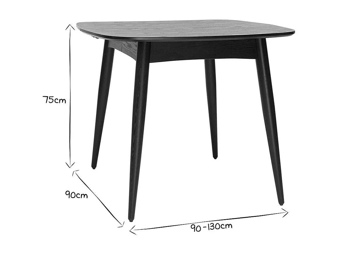 Tavolo da pranzo allungabile in frassino L90-130 cm NORDECO