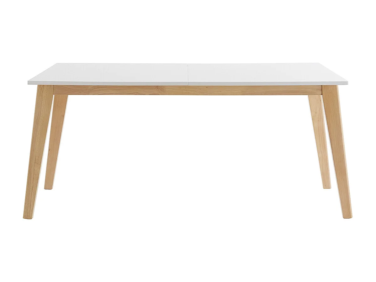 Mesa extensible blanca de madera clara 160-205 cm SWAD