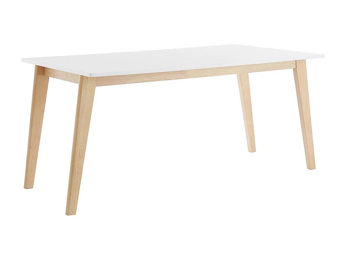 Mesa extensible blanca de madera clara 160-205 cm SWAD