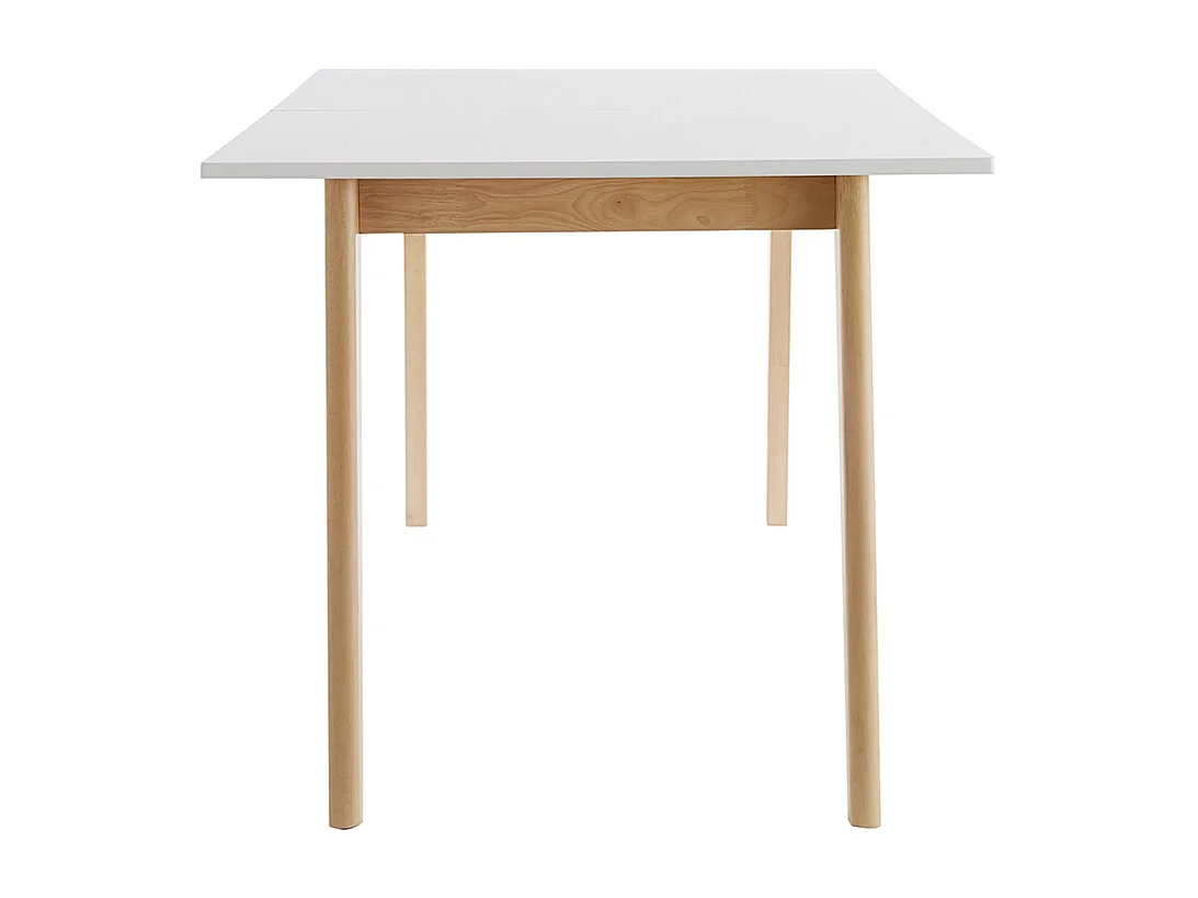 Tavolo da pranzo allungabile bianco e legno chiaro L160-205 cm SWAD