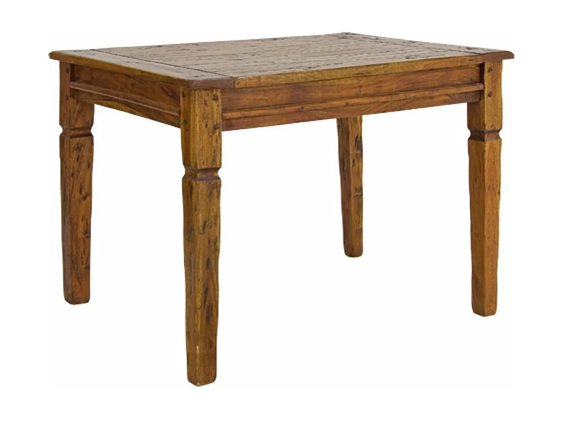 Table extensible de 120cm en bois d'acacia massif finition rustique marron Kastela 120-160-200cm
