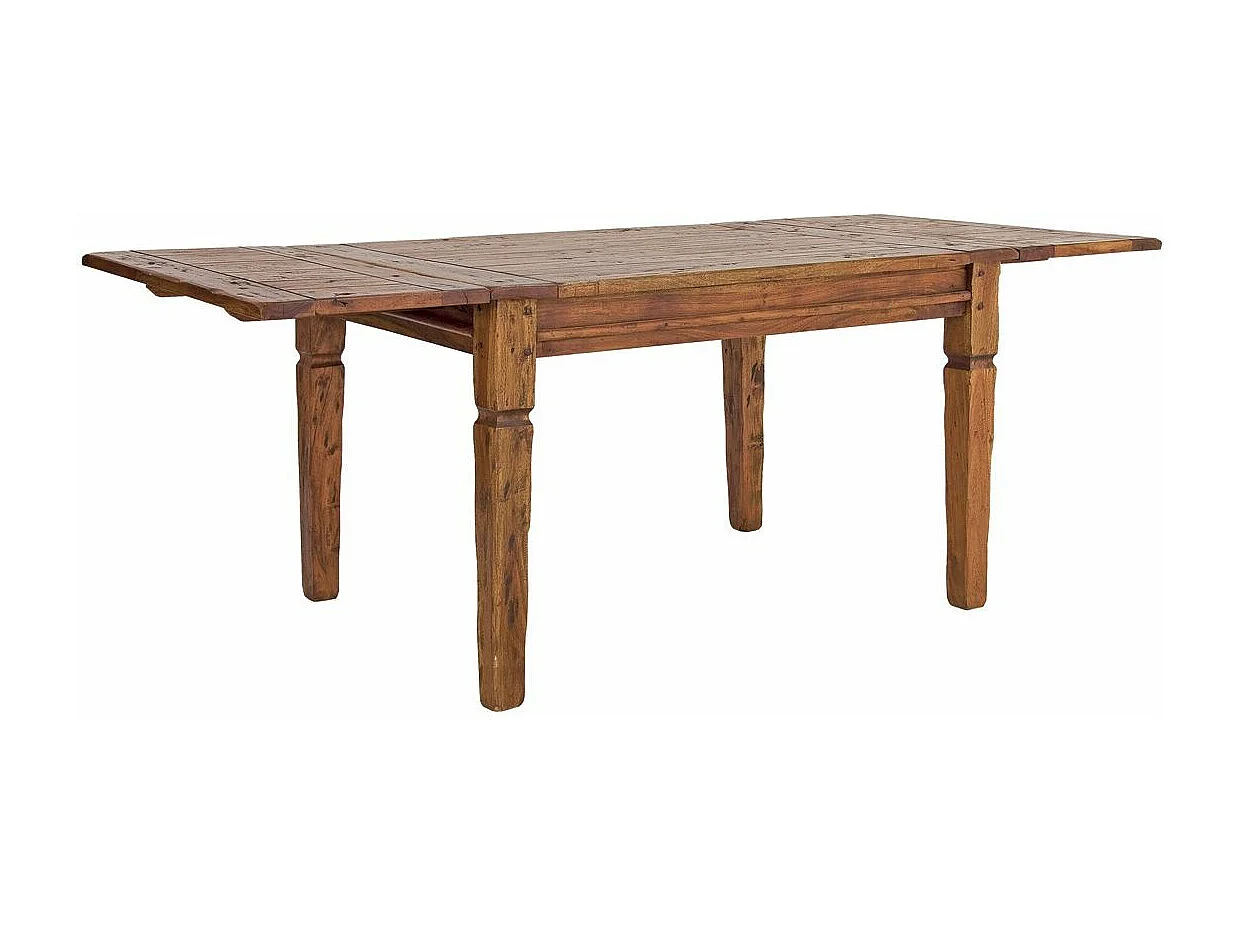 Table extensible de 120cm en bois d'acacia massif finition rustique marron Kastela 120-160-200cm