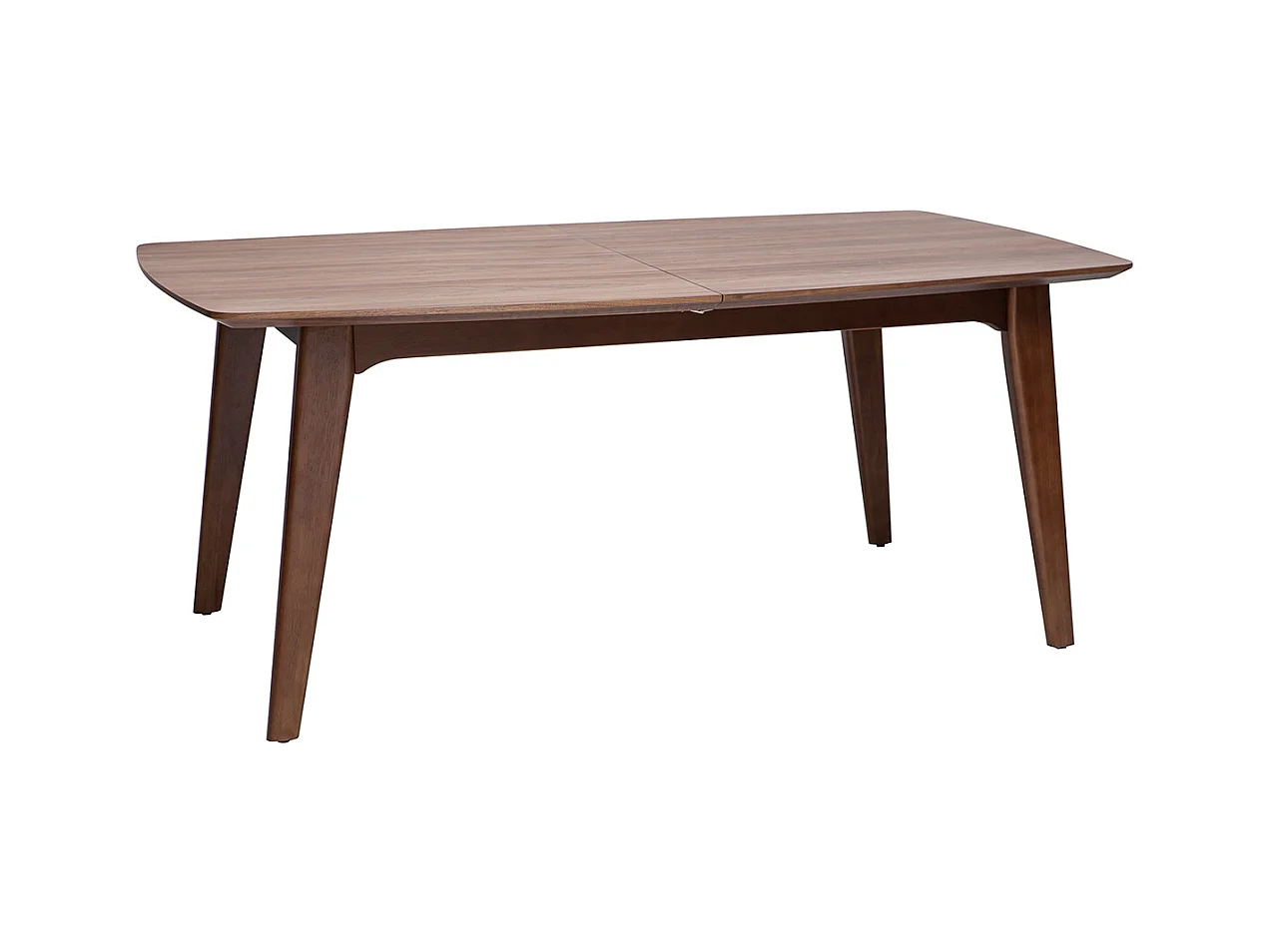 Table extensible rallonges intégrées rectangulaire en bois foncé noyer L180-230 cm FIFTIES