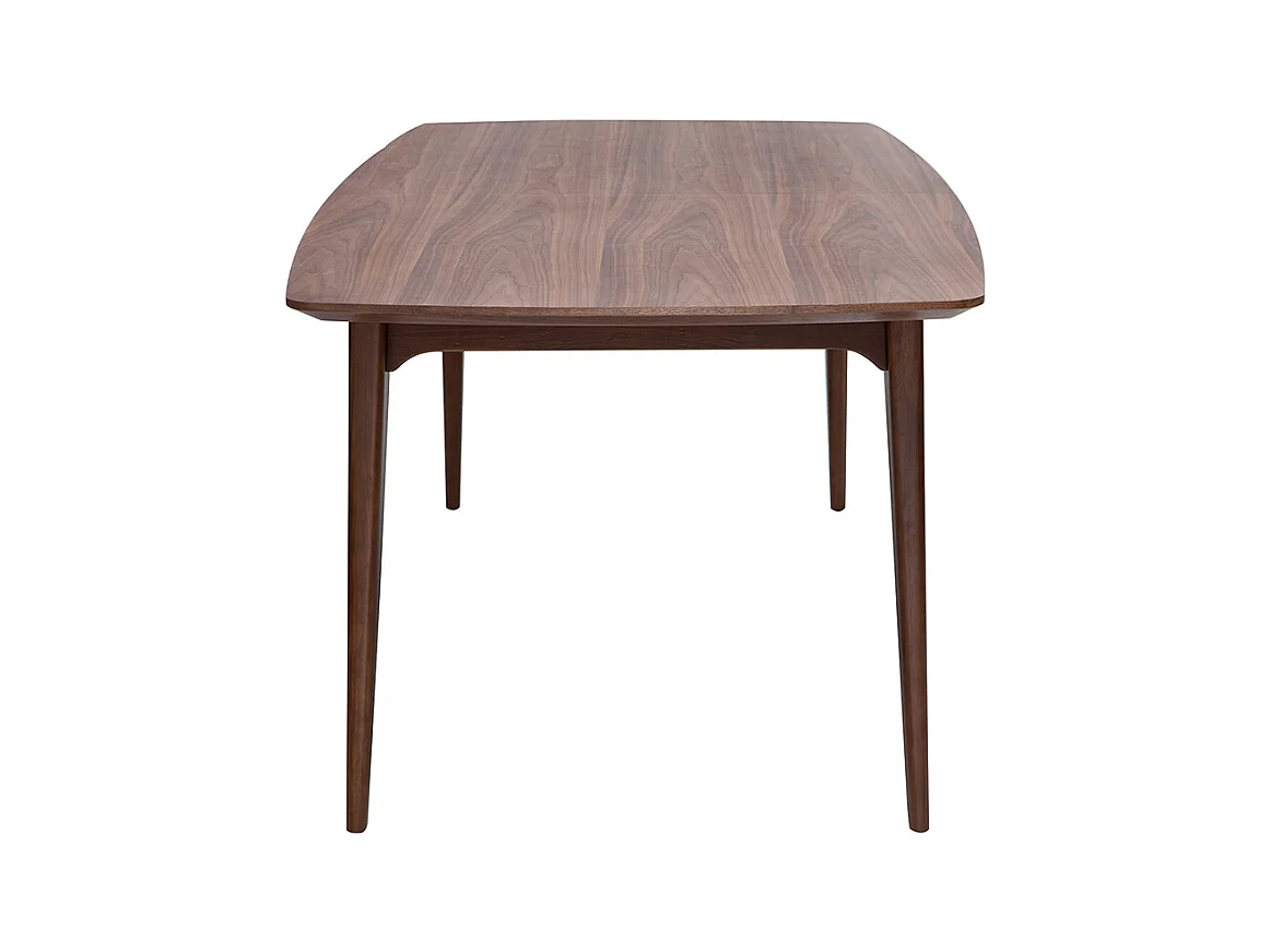 Table extensible rallonges intégrées rectangulaire en bois foncé noyer L180-230 cm FIFTIES
