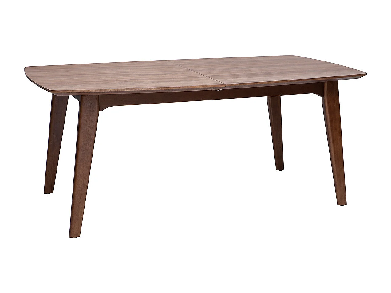 Table extensible rallonges intégrées rectangulaire en bois foncé noyer L180-230 cm FIFTIES