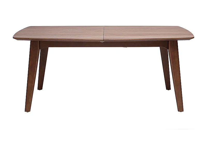 Table extensible rallonges intégrées rectangulaire en bois foncé noyer L180-230 cm FIFTIES