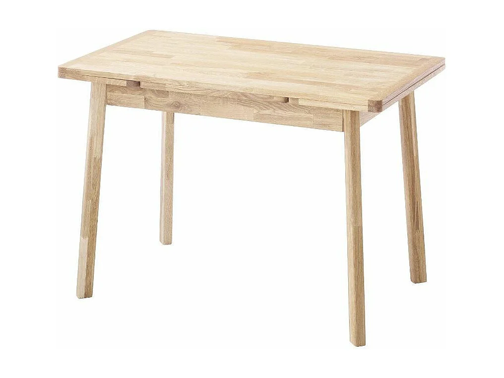 Petite table extensible en bois de chêne massif blanchi Miniko 110 à 170cm