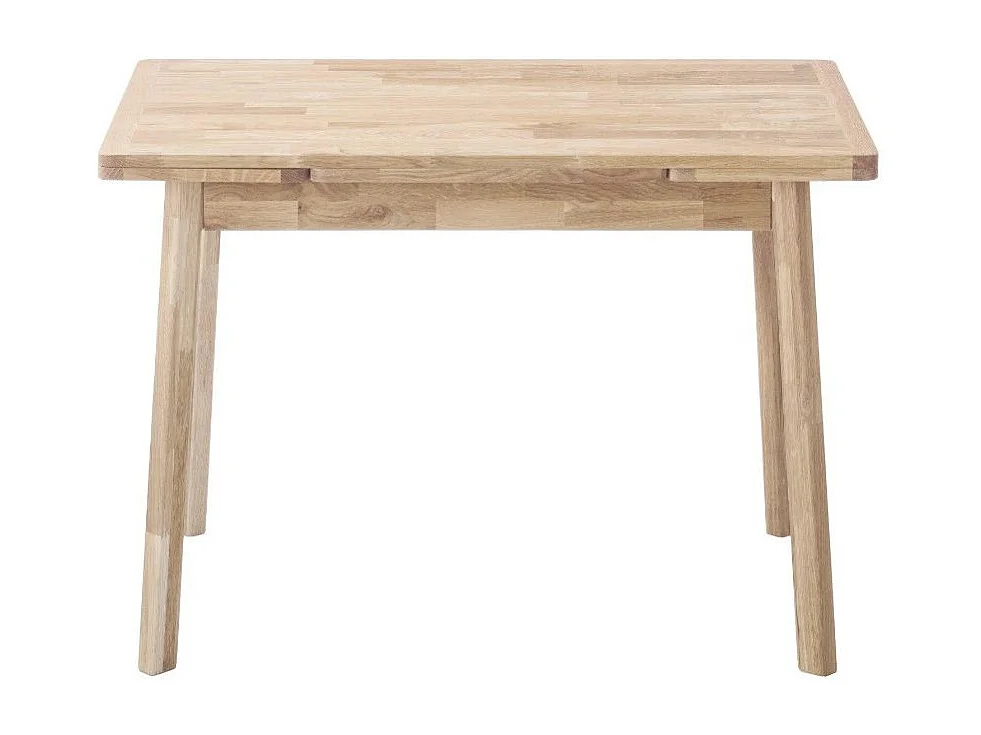 Petite table extensible en bois de chêne massif blanchi Miniko 110 à 170cm