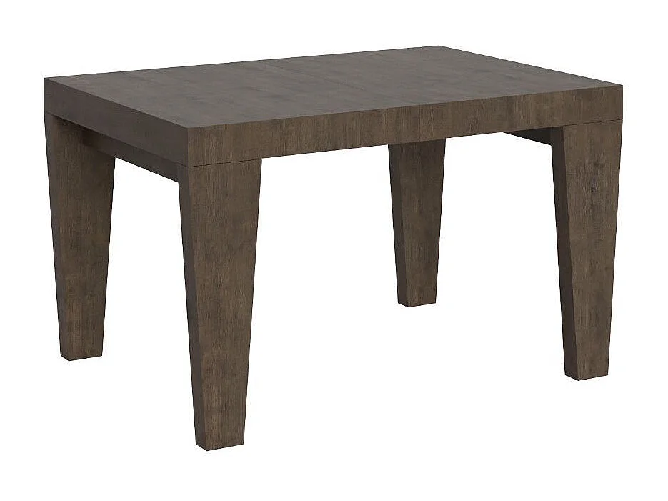 Table à manger extensible bois pieds en V Kristo-Couleur Marron-4 pieds-2 rallonges épaisses-140 à 244cm
