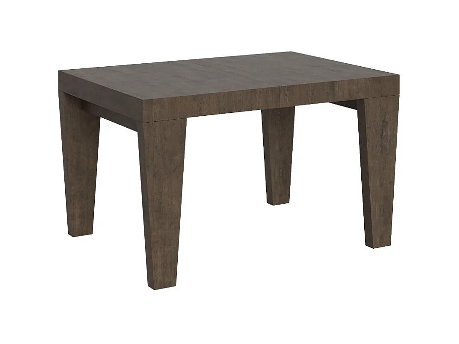 Table à manger extensible bois pieds en V Kristo-Couleur Marron-4 pieds-2 rallonges épaisses-140 à 244cm