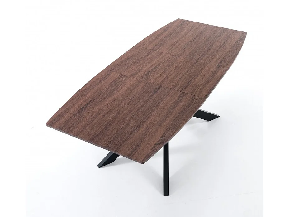 Table rectangle extensible acier et bois MDF Tania L 160-210cm