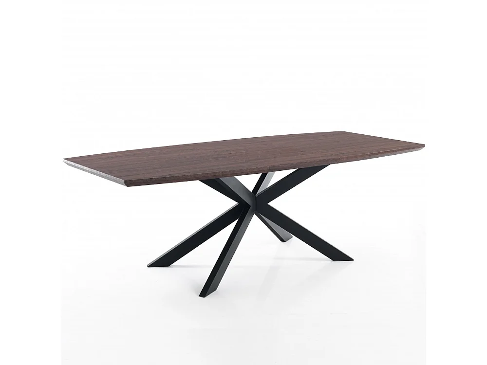 Table rectangle extensible acier et bois MDF Tania L 160-210cm