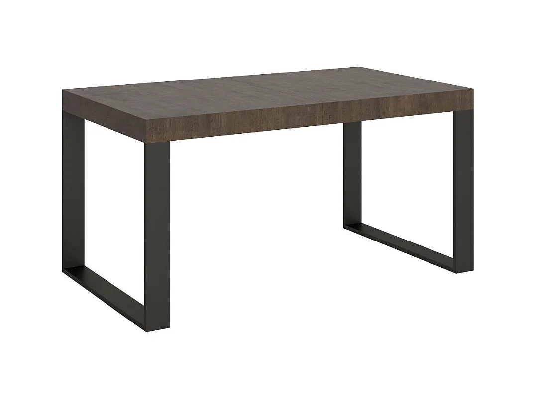 Mesa de comedor extensible tiroz-Color Marrón-Base y soporte con ruedas-Alargaderas -Ancho extensible