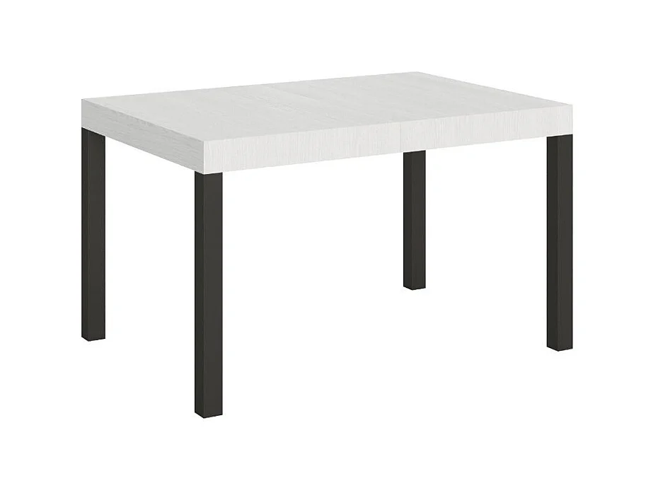 Table à manger extensible Karry-Couleur Blanc-Sur roulettes-140 à 224cm