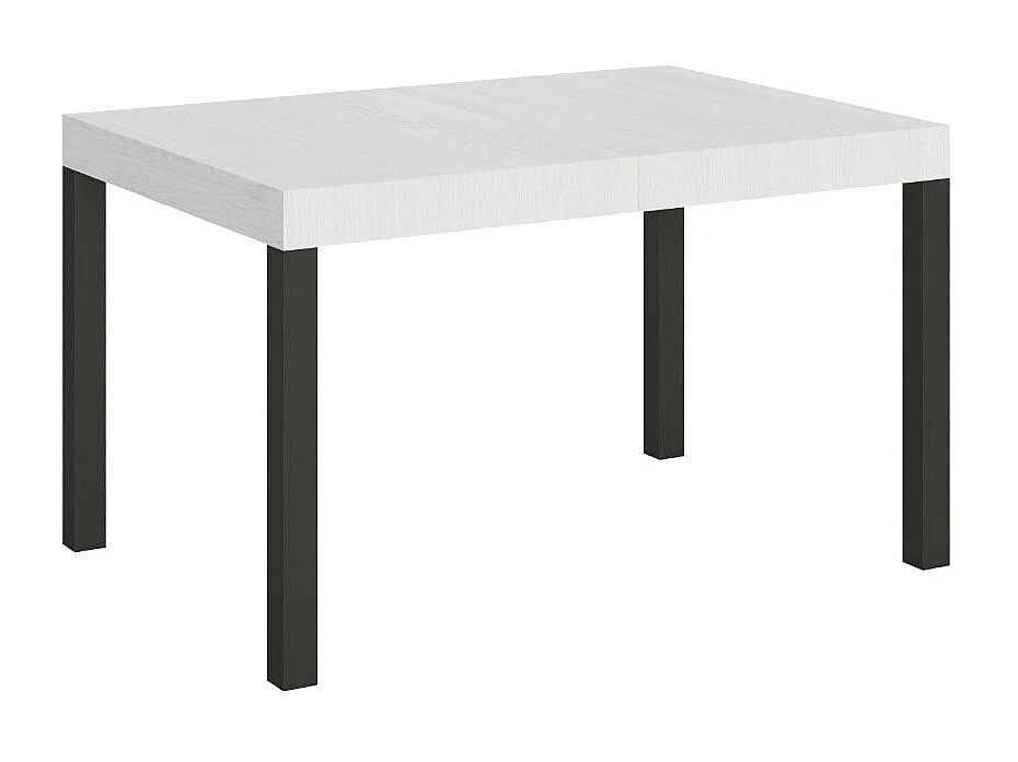 Table à manger extensible Karry-Couleur Blanc-Sur roulettes-140 à 224cm