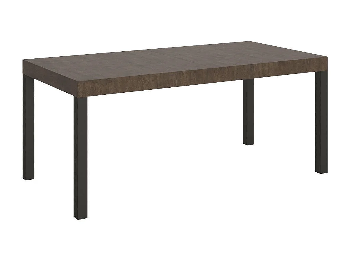 Table à manger extensible Karry-Couleur Marron-4 pieds-180 à 284cm