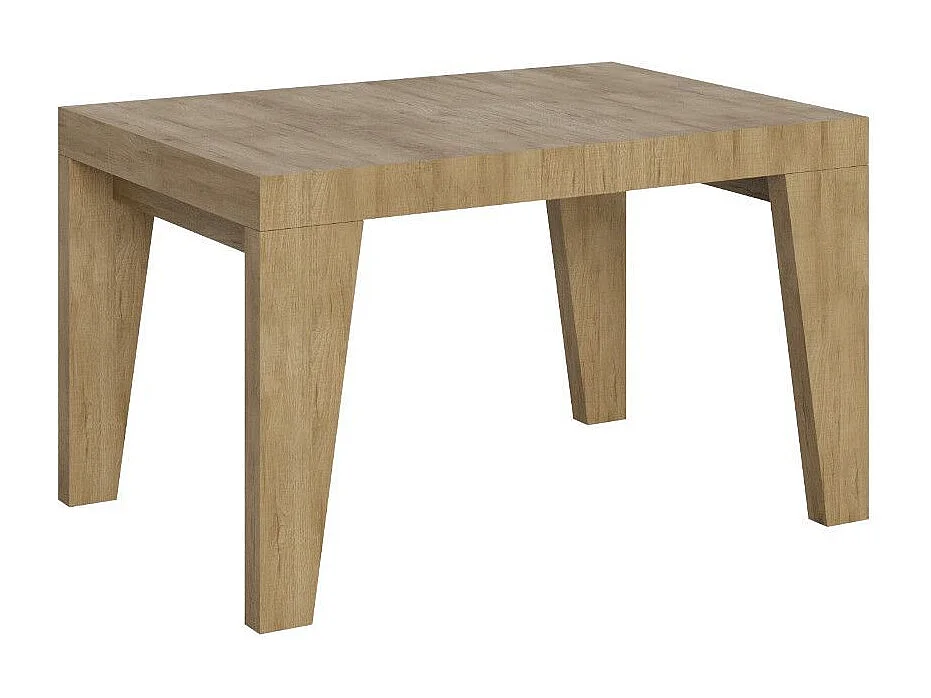 Naxo uitschuifbare houten eettafel-Kleur Natuurlijk-Steun 4 voet-Verlengsnoeren -Uitschuifbare breedte