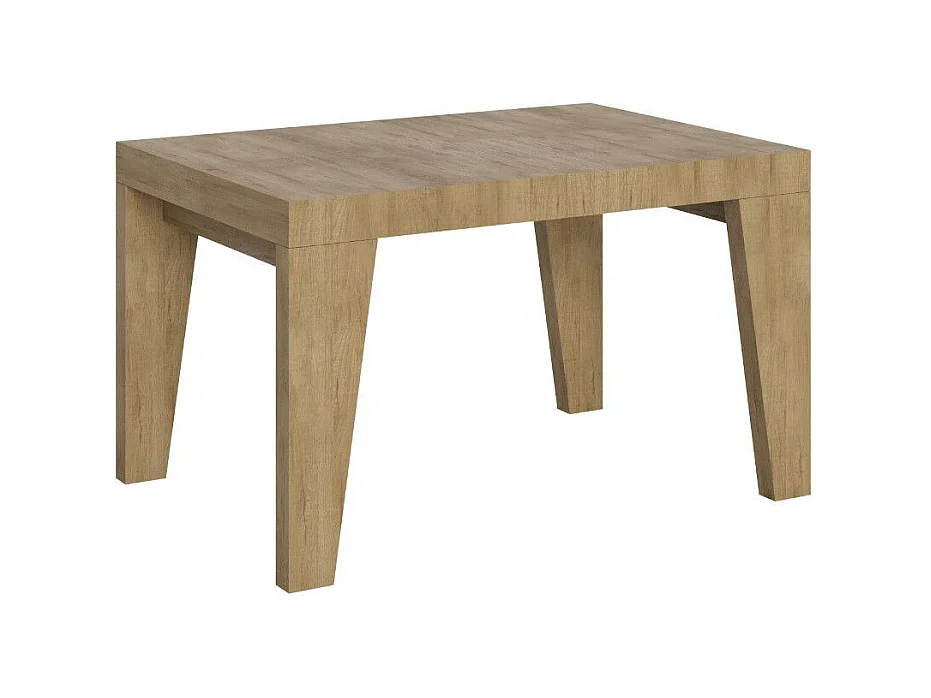 Table à manger extensible bois Naxo-Couleur Naturel-4 pieds-2 rallonges épaisses-120 à 224cm