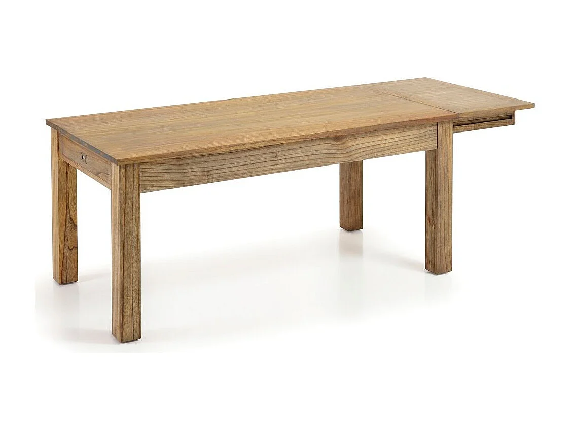 Table rectangulaire extensible en bois massif naturel MAZARI 180-230-280cm